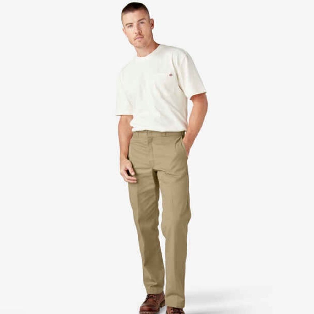 Dickies Men's Tan Straight-Leg Chinos